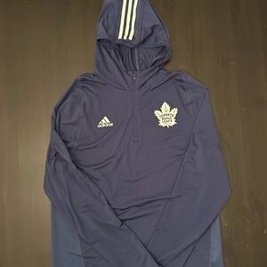 Men’s Adidas Toronto Maple Leafs Climalite Dri-Fit 1/4 Zip Hoodie